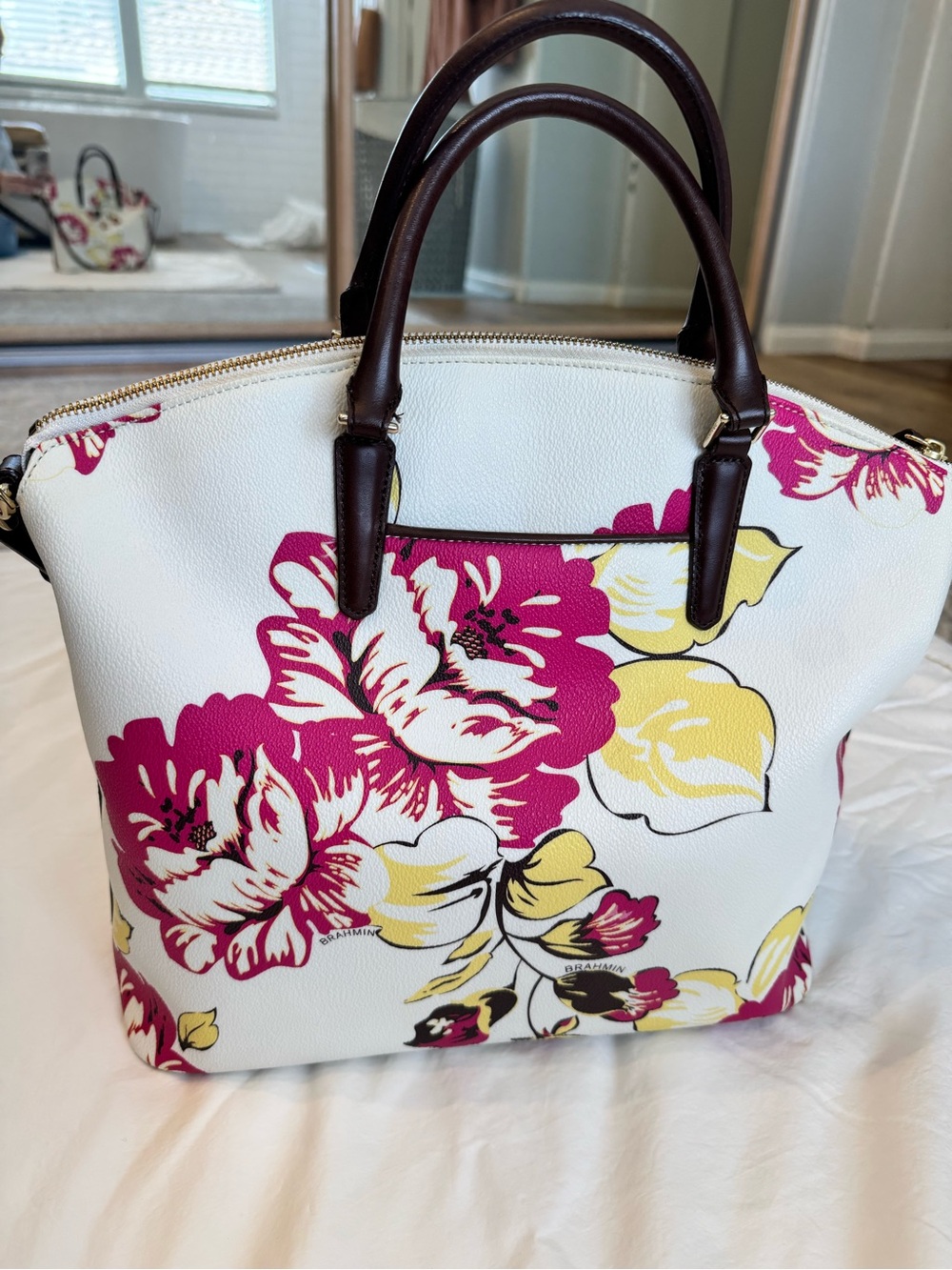 Brahmin Dahlia Bouquet Duxbury Satchel - Picture 5 of 15